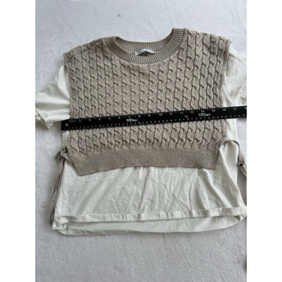 ZARA‎ Layered Docking Cable Braid Size Large Beige white 3-0815S - Picture 7 of 9